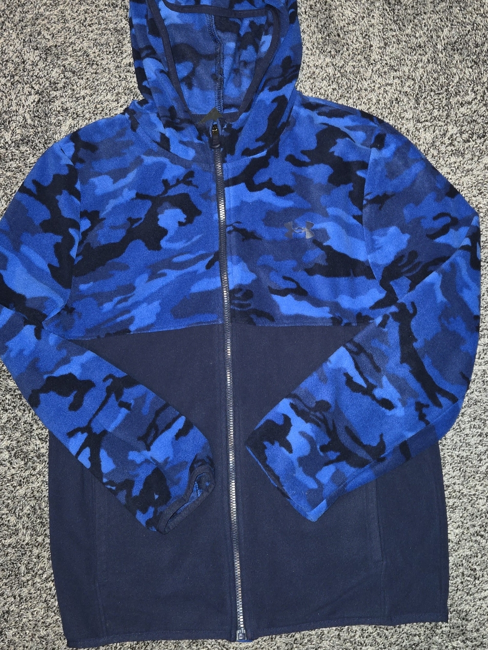 Under Armour Boys XL Blue Camo Hooded Full-Zip Jacket